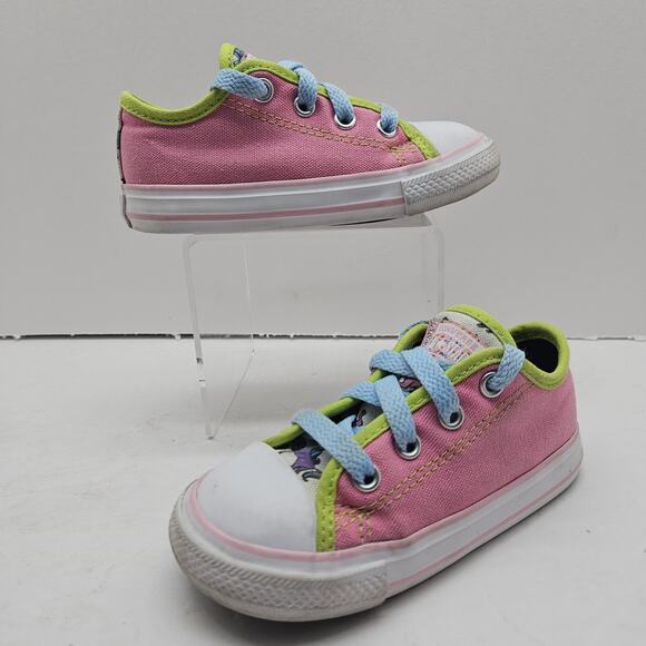 Converse Other - CONVERSE All Star Pink Canvas Unicorn Print Sneakers Low Top Toddler Girls Sz 7